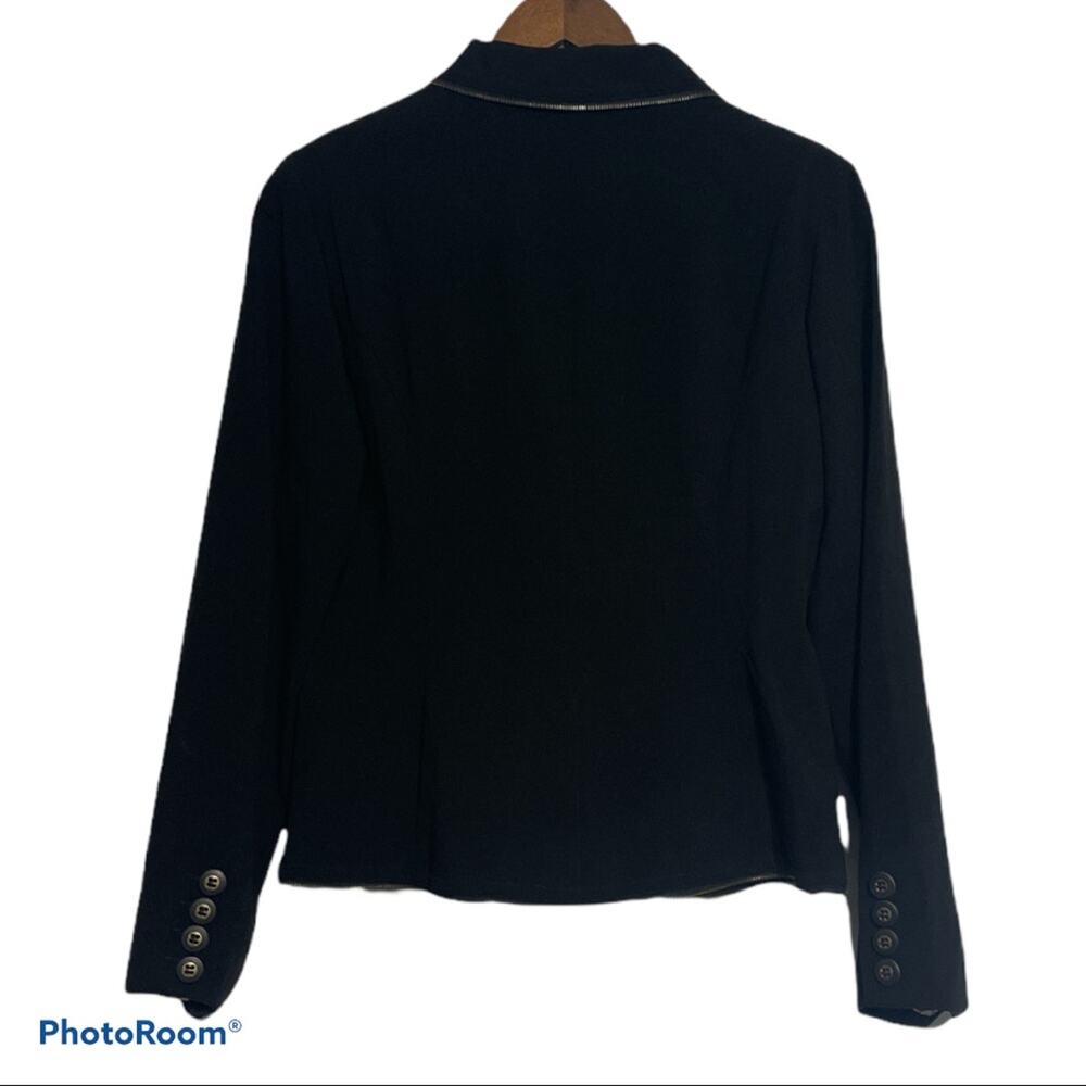 WD.NY Black Zipper Detailed Blazer Women's Size 8 - Picture 2 of 7